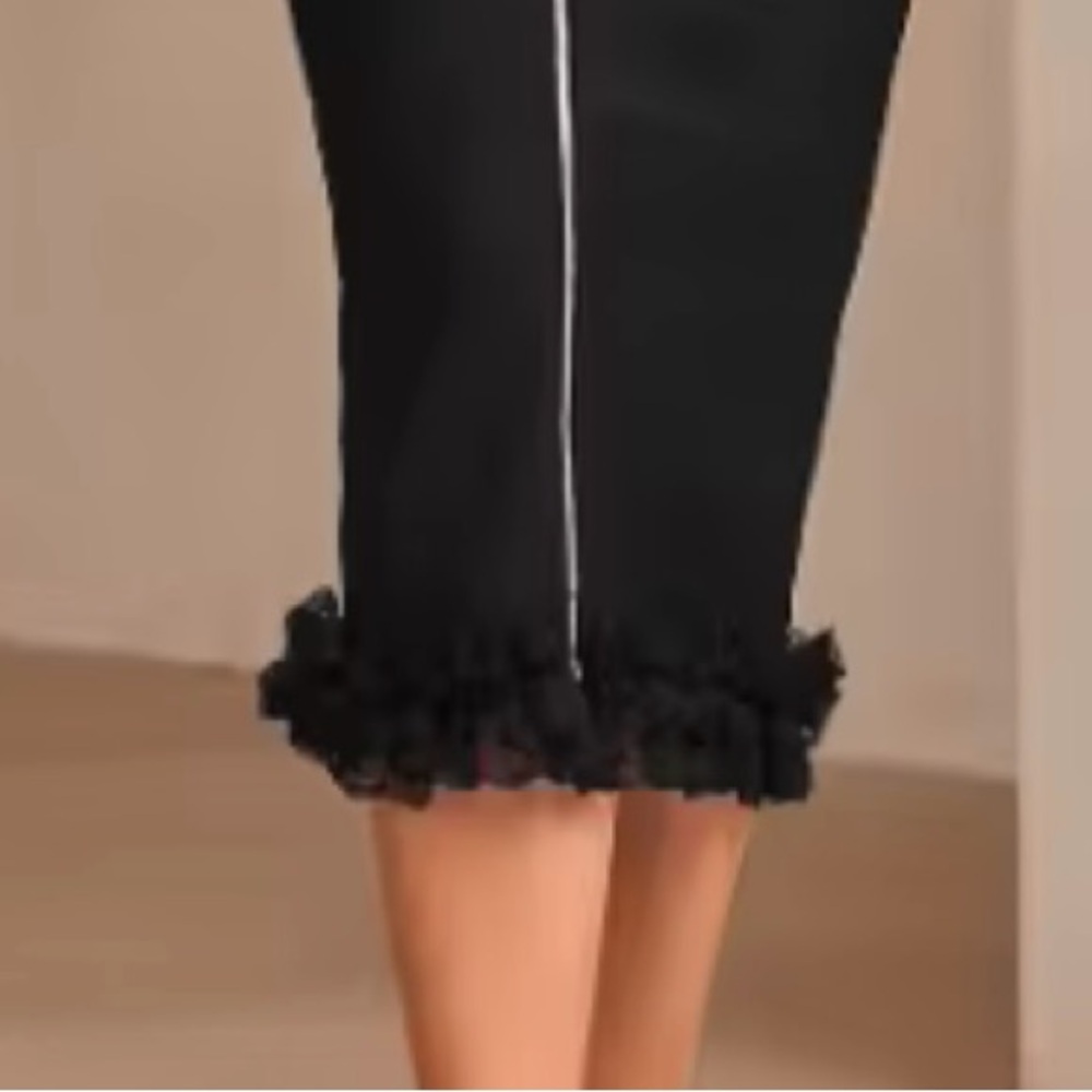 Halter Ruffle Black Dress - Picture 4 of 4